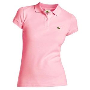 Lacoste pink polo shirt